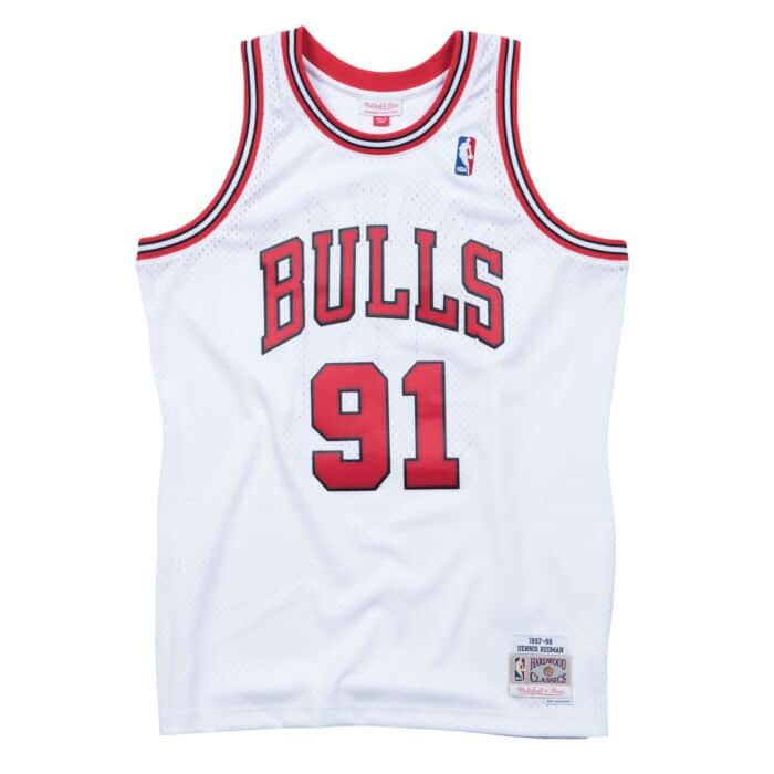 Chicago Bulls Dennis Rodman White Swingman Jersey