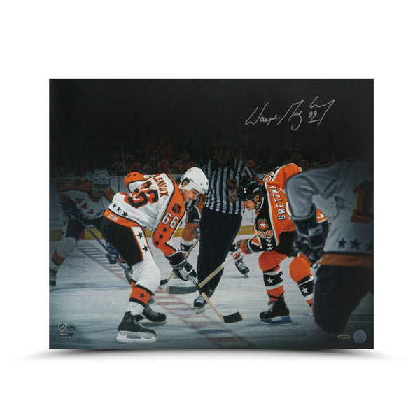 Gretzky/Lemieux All Star Faceoff Photo Framed